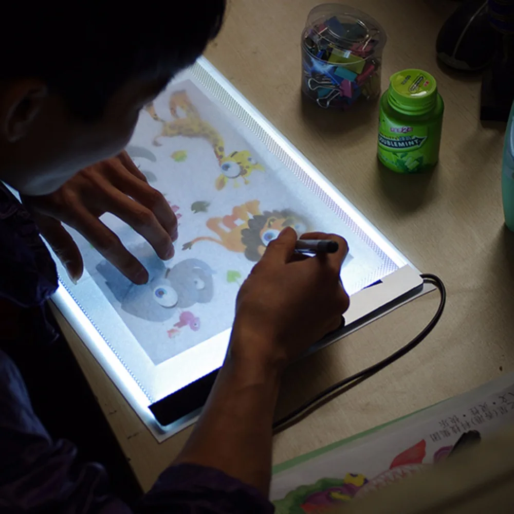 Затемнения Ультра тонкий A4 светодиодный Pad свет Tablet usb-кабель