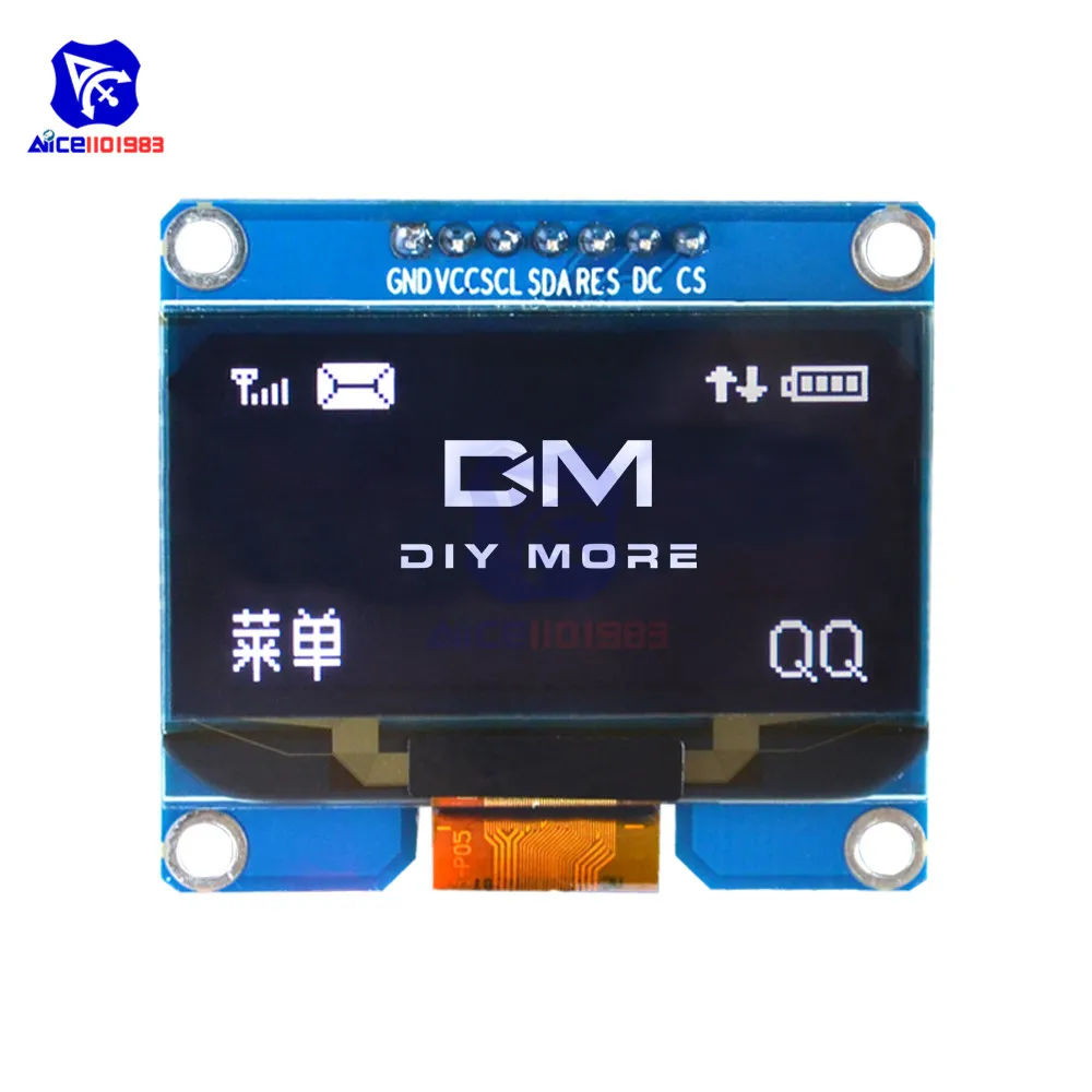 Модуль ЖК дисплея diymore SSD1309 SPD0301 1 54 дюйма 7 контактов с интерфейсом SPI I2C OLED экран 12864