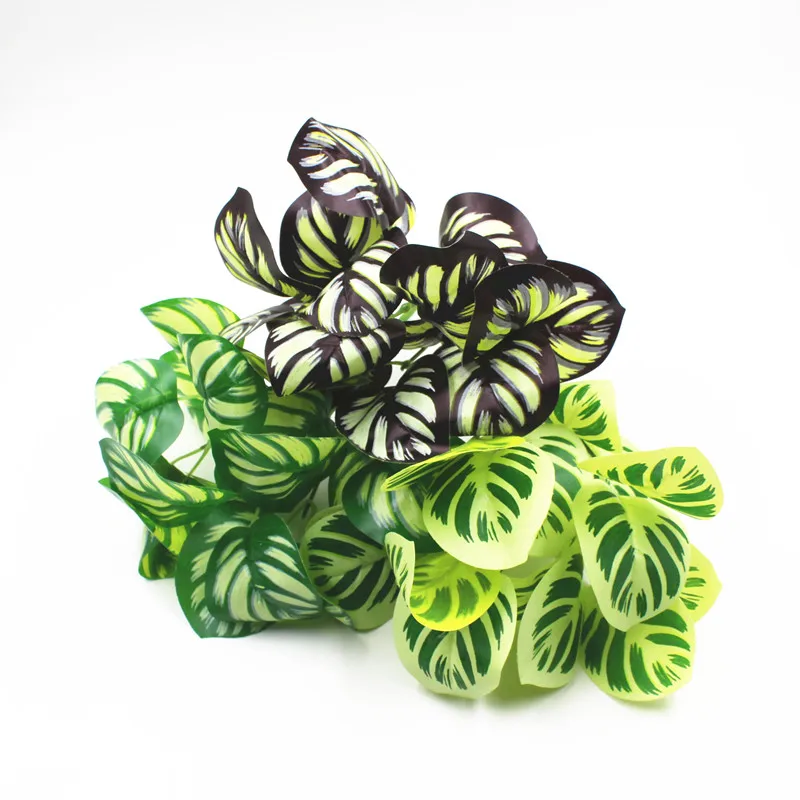 

Home Garden Countryside Artificial Fake Plant Round zebra Leaf Flower Plant