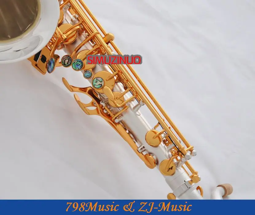 Профессиональный C Melody саксофон атласный посеребренный sax ключ Абалон+ чехол