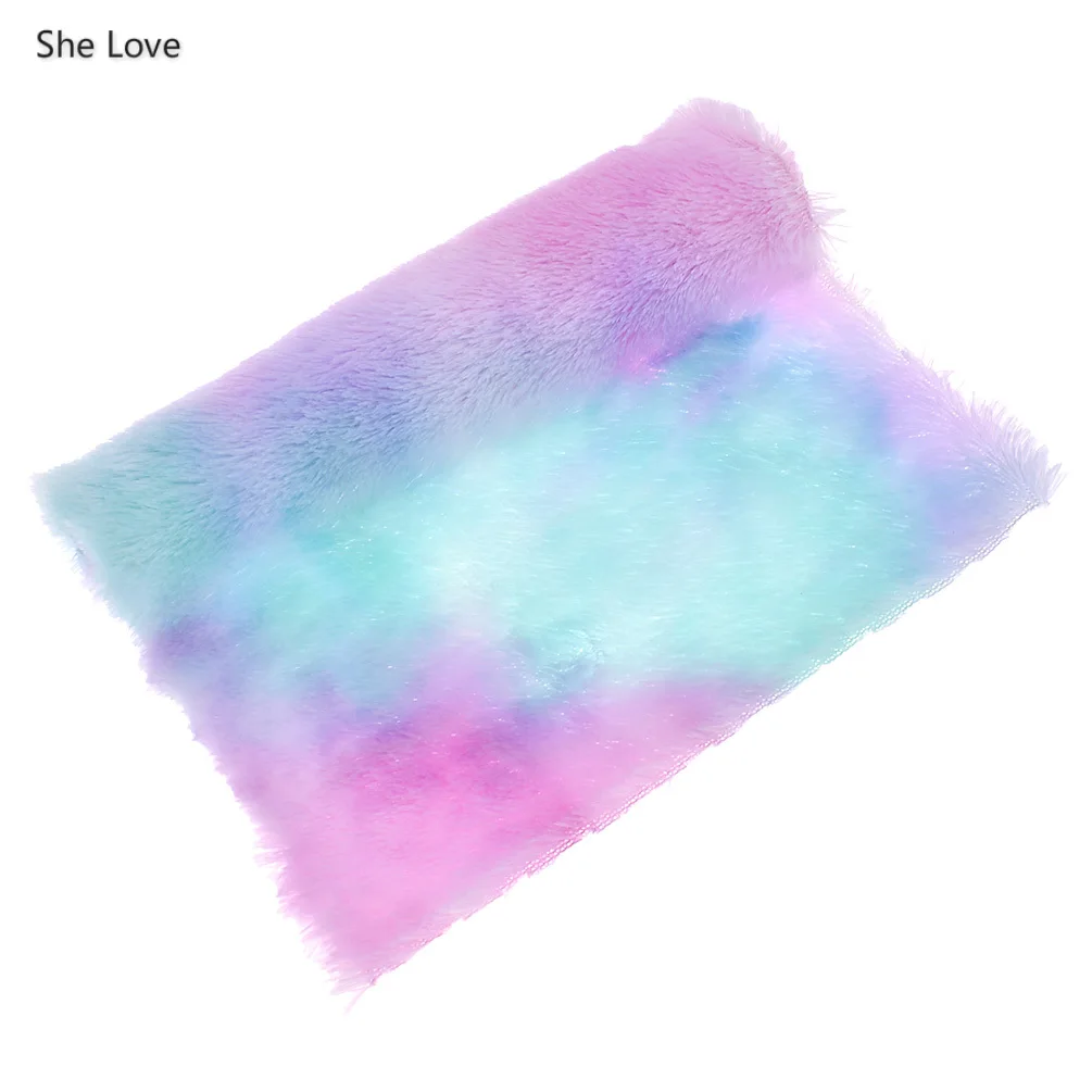 2 She Love 21X29 см градиент цвета радуги PV мех стекаются ткань для сумки луки DIY материалы украшения - Цвет: 2