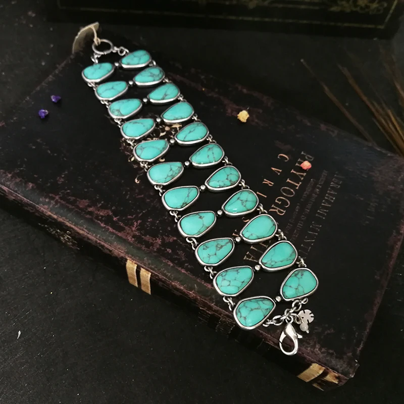 Vanssey винтажный Модный этнический браслет с камнями в форме капли свадебные