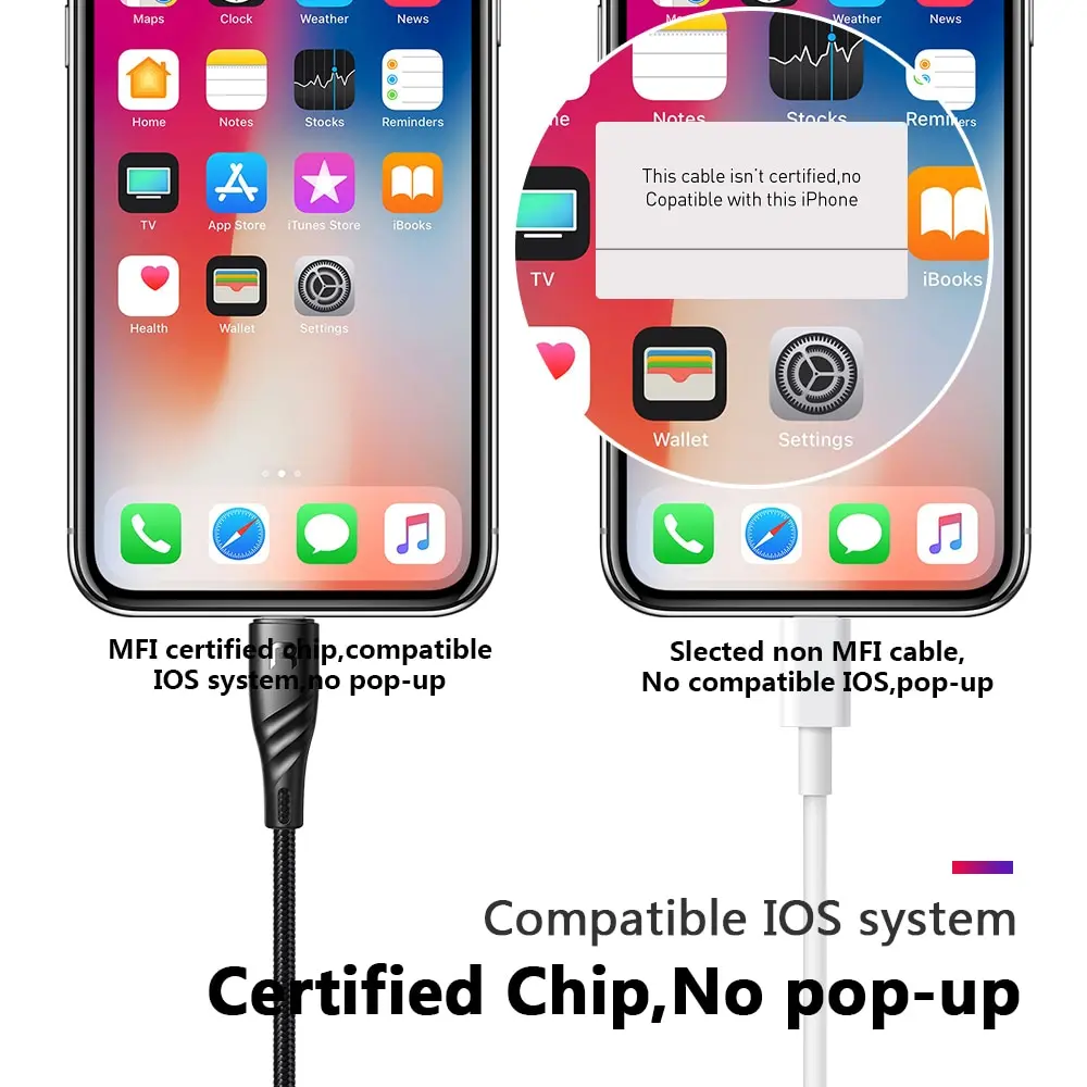 MFi USB кабель MCDODO для iPhone X Xs Max XR 2A быстрая зарядка передачи данных 8 7 6Plus шнур