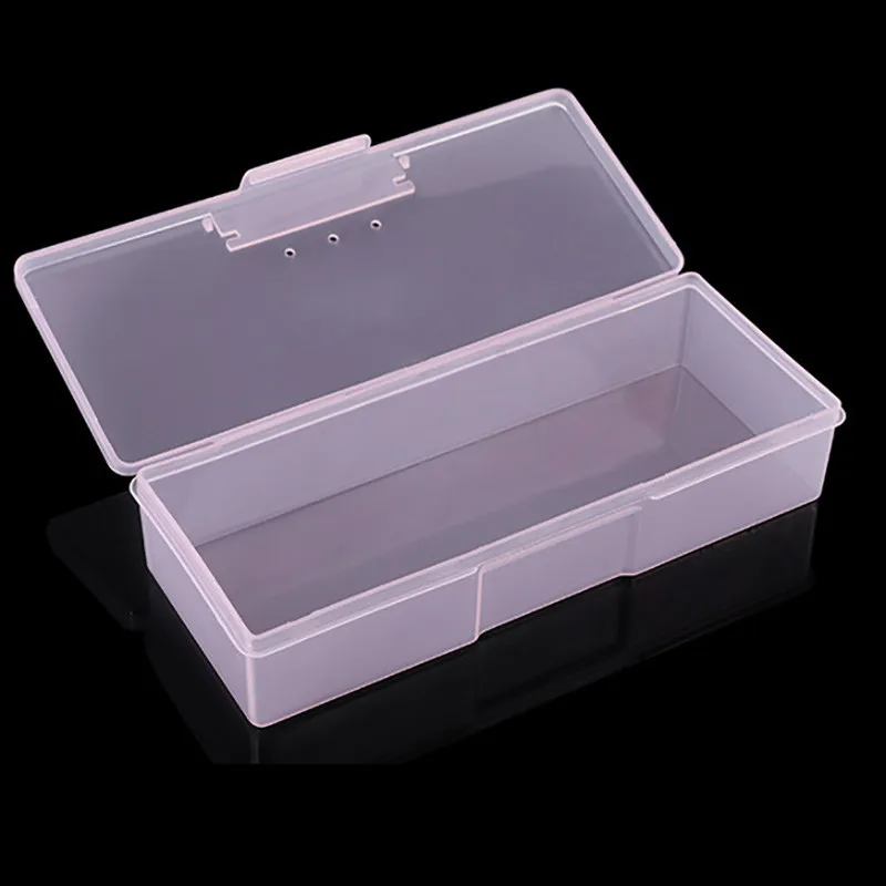 Пластиковый прозрачный/розовый контейнер для маникюра 1 шт.|Стразы и украшения| |