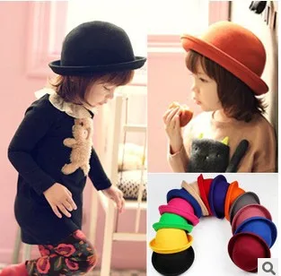 Шляпа федора шерстяная фетровая детская|felt bowler hats|girl fedora hatsbowler hat |