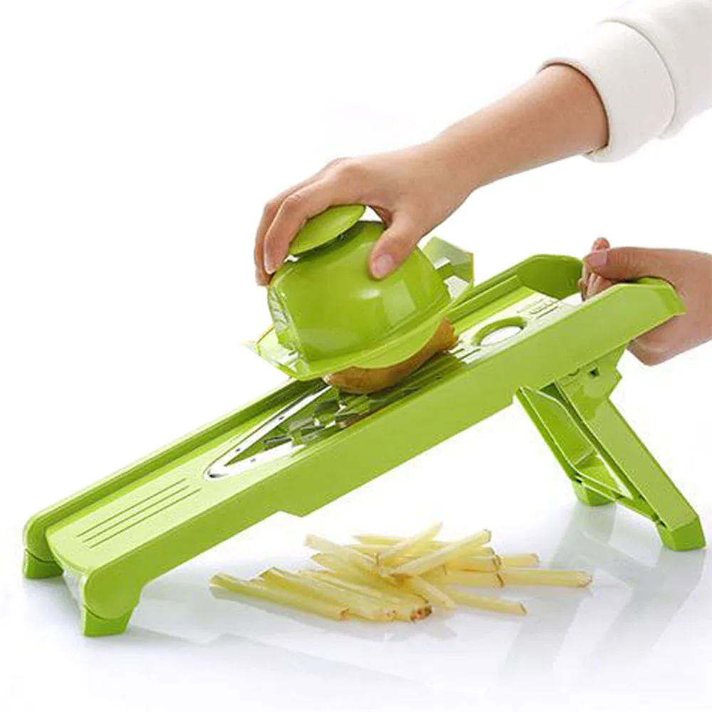 2018 новый регулируемый овощерезка мандолина Slicer 5 Blade из нержавеющей стали нож для