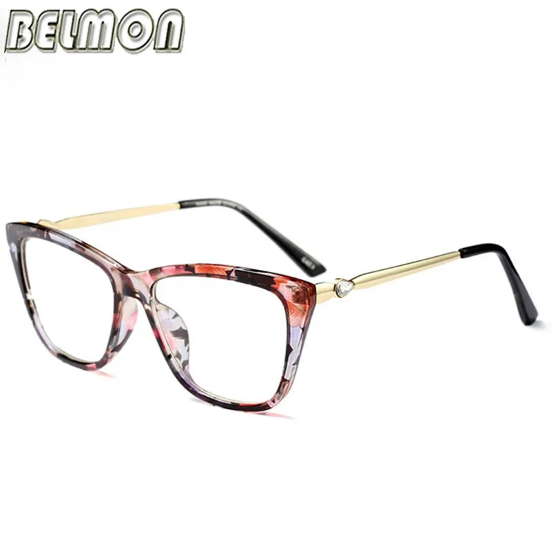 97330 Flower Belmon очки оправа женские очки для работы за компьютером рецептурная оптика для женщин винтажные очки с прозрачными линзами Оправа очков RS820 - Цвет оправы: 97330 Flower