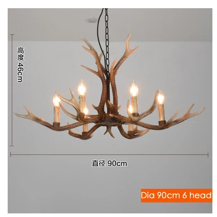 2018-6 Lights Американский кантри 6 огней, люстра из смолы, лампа, новинка, рога, блеск для столовой, современный светильник, освещение для гостиной - Цвет абажура: 2018-6 Lights