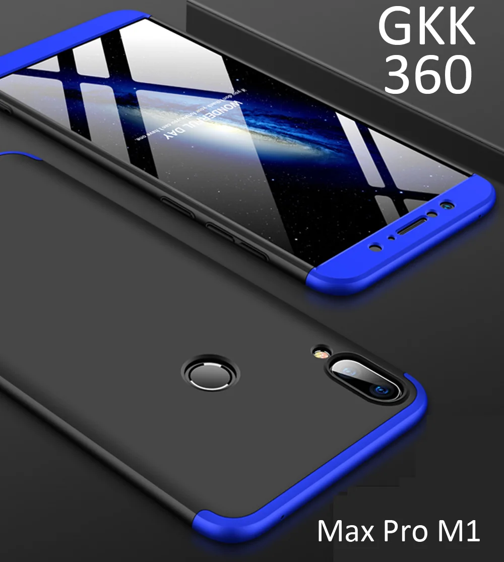 Чехол gkk для Asus Zenfone Max Pro M2 M1 ZB631KL 360 Защитная крышка с кольцом-держателем для пальцев