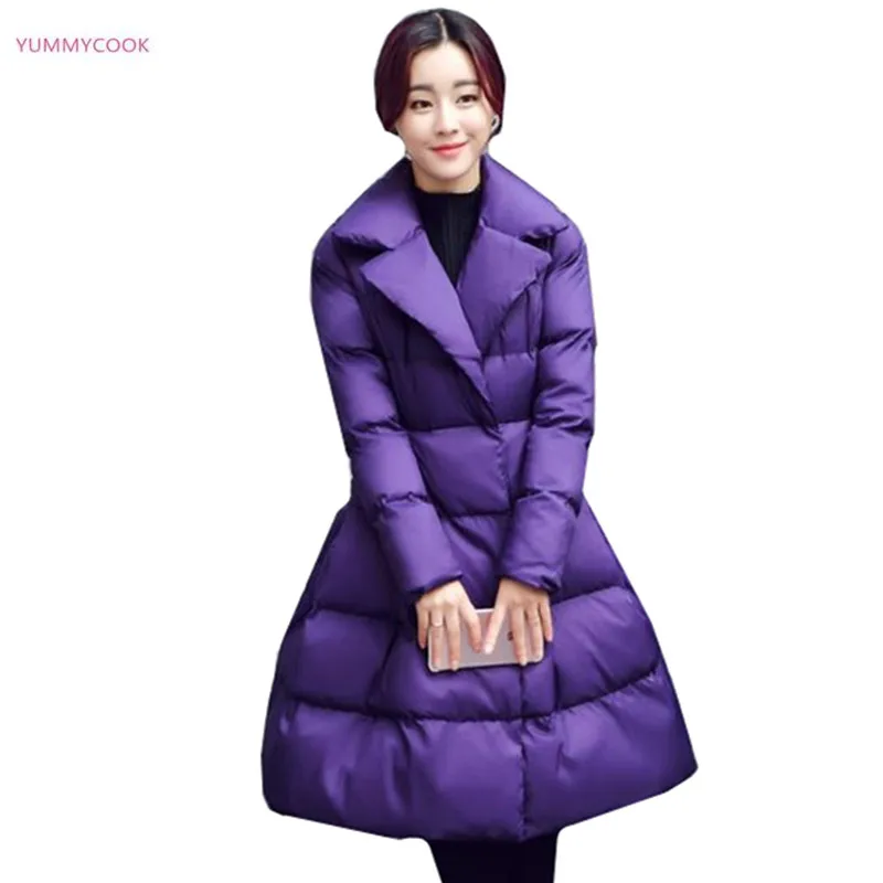 Женское зимнее Новое хлопковое пальто женское тонкое средней длины толстая
