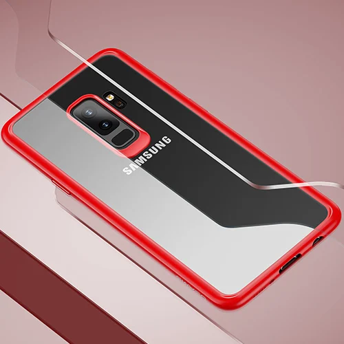 USAMS чехол для samsung Galaxy S9 чехол ультра тонкий задняя крышка для samsung S9 полный защитный S9 ТПУ протектор samsung s9Case - Цвет: Transparent Red