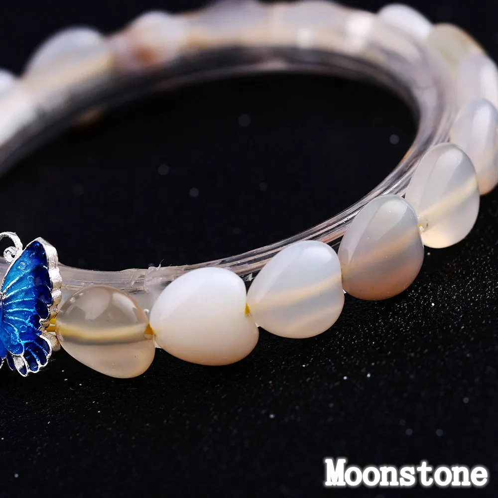 Yumten Moonstone 925 Silver Butterfly Love Women's Bracelet Jewelry Carters Buda Femme Armbanden Voor Vrouwen Bileklik | Украшения и