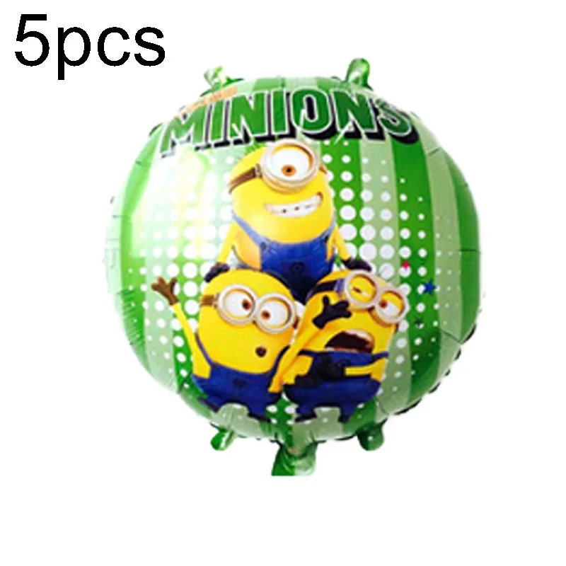 5pcs minion 04 5 шт. фольгированные шары с миньонами 18 дюймов круглые стильные воздушные шары "Миньоны" для дня рождения, детские игрушки - Цвет: 5pcs minion 04
