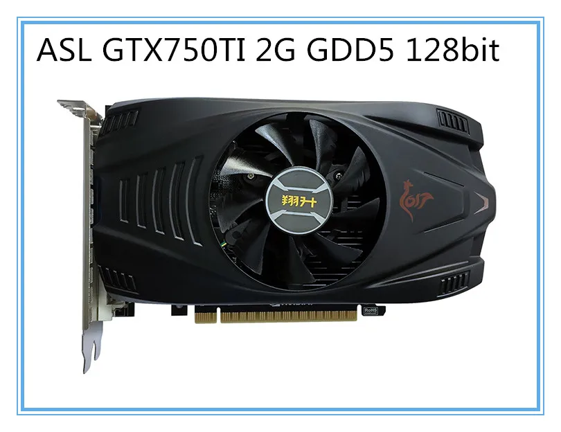 Б/у ASL GTX750TI 2G GDD5 128 бит видеокарта настольный компьютер игра офис для nVIDIA Geforce GT750TI Hdmi Dvi