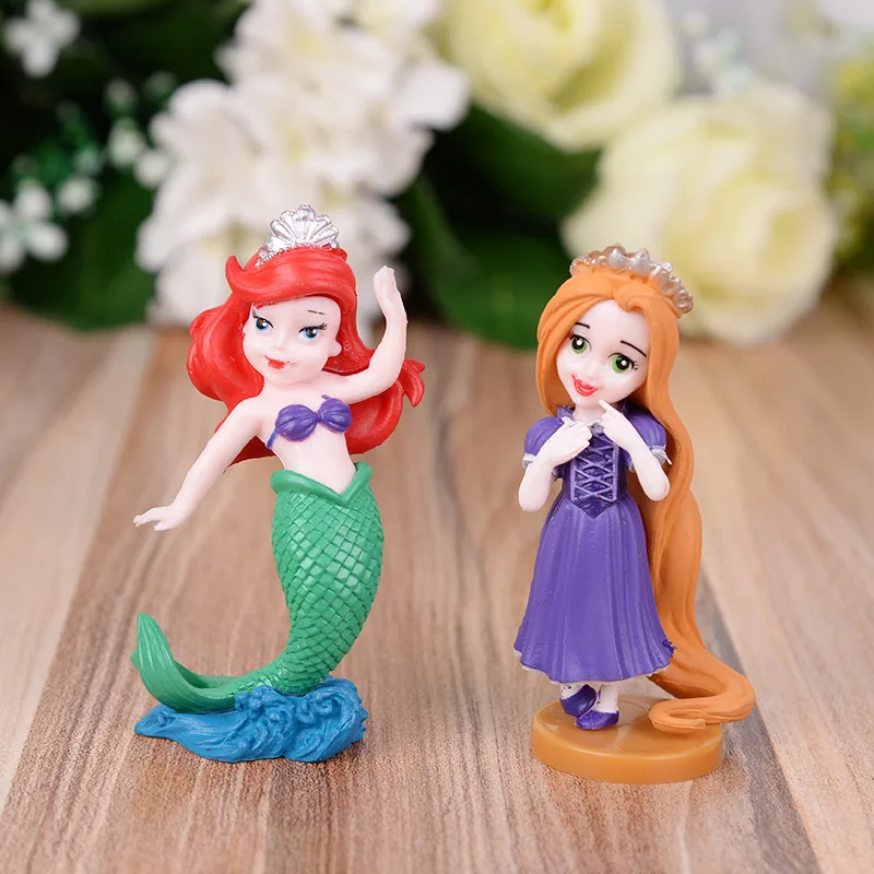 Disney Новинка Хит 6 шт./компл. 9 см Принцесса Белоснежка Ариэль Золушка Русалка