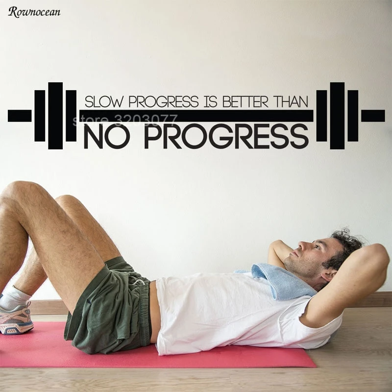 Настенная Наклейка с медленным ходом Спортивная цитата настенная наклейка