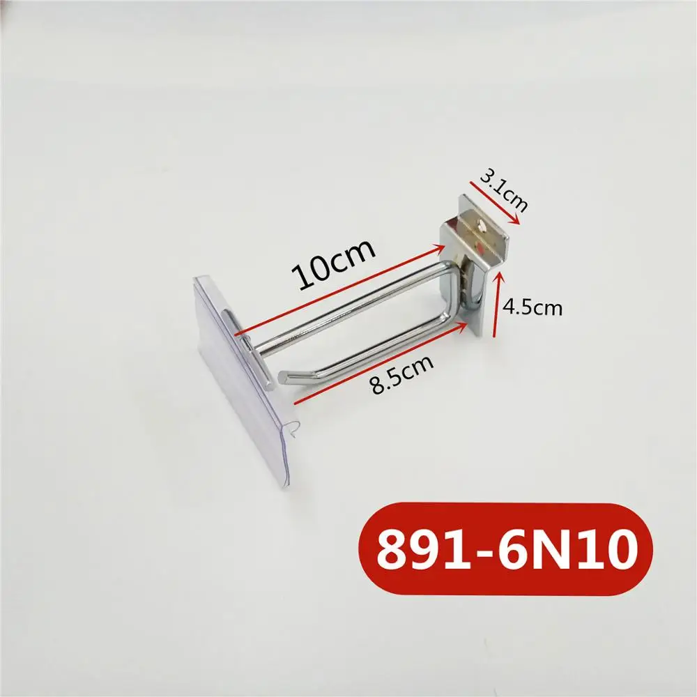 Length 10cm 2pcs 2 шт./лот Dia.6mm крючки навесные на стену крючки для настенных панелей двойная линия Дисплей крючки для магазин супермаркет сторона зубец вешалка крючок#891 - Цвет: Length 10cm 2pcs