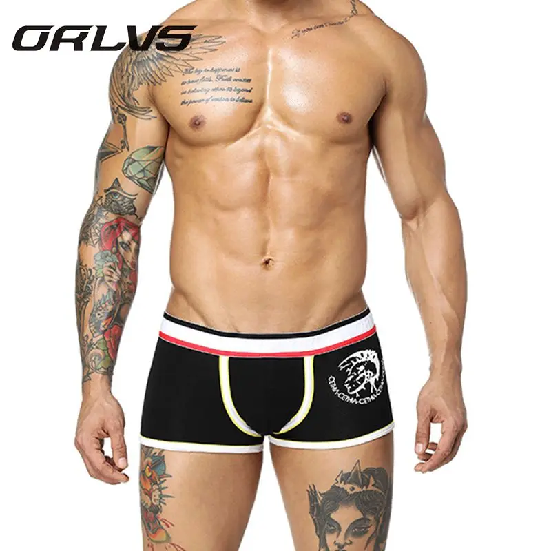 Мужские хлопковые трусы-боксеры ORLVS зеленые боксерские шорты нижнее белье для