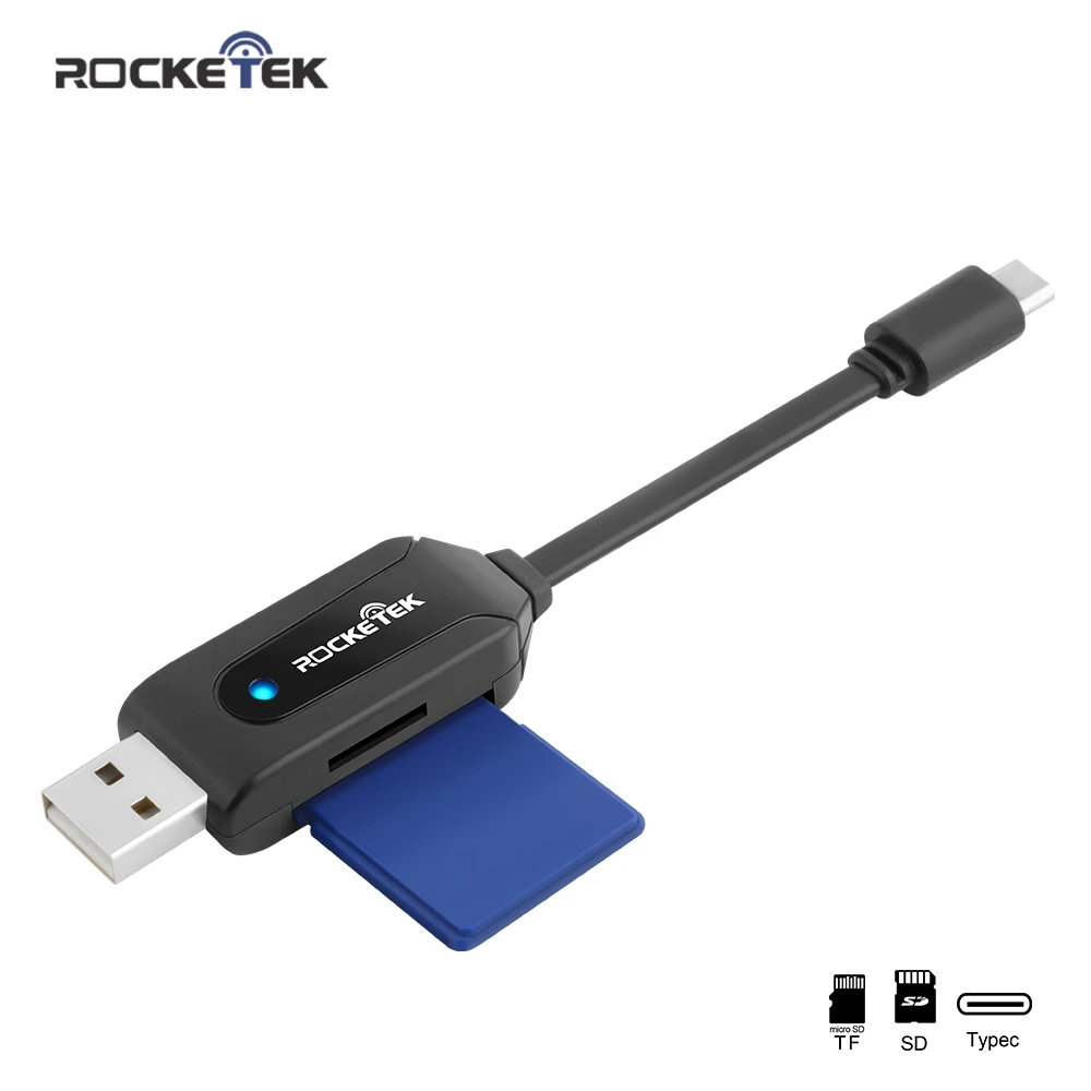 Rocketek usb 2,0 считыватель карт памяти OTG type c адаптер кардридер для micro SD/TF microsd ридеры ноутбук компьютер ПК