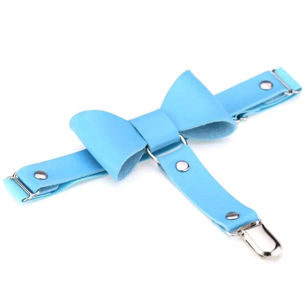 Light Blue Кожаная цепочка для ног, сексуальные Харадзюку, панк, с бантом на ноги, подвязки, пояс, кольцо для ног, чулки, эластичные, бант, подвязки, украшения для тела - Окраска металла: Light Blue