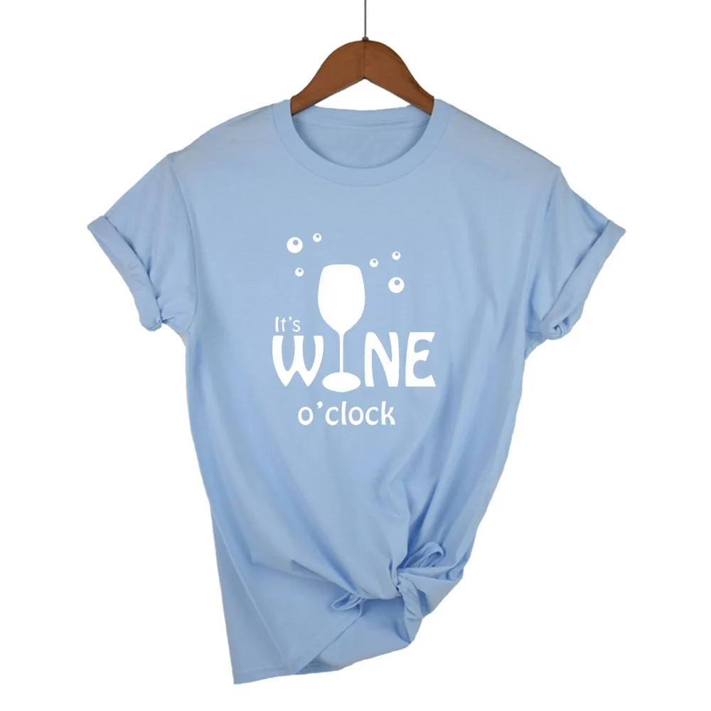Женские топы с надписью It WINE hours повседневные хлопковые хипстерские Забавные