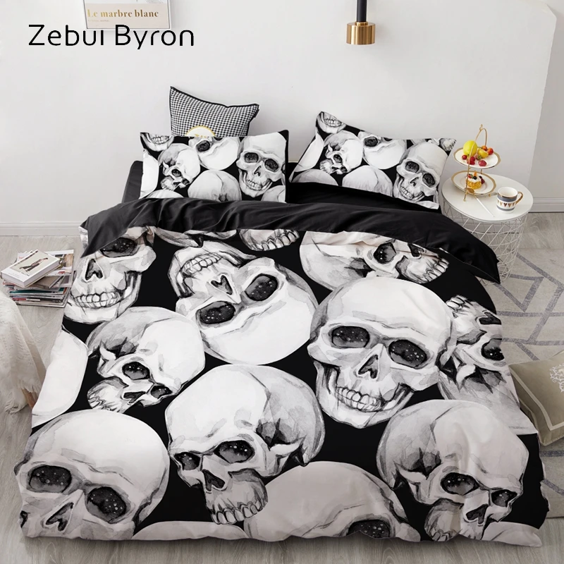 luxury Bedding Sets 3D Custom,Duvet Cover Set Queen/King,Quilt/Blanket Cover Set,3 PCS Bed se,dark pirate skull bed linen