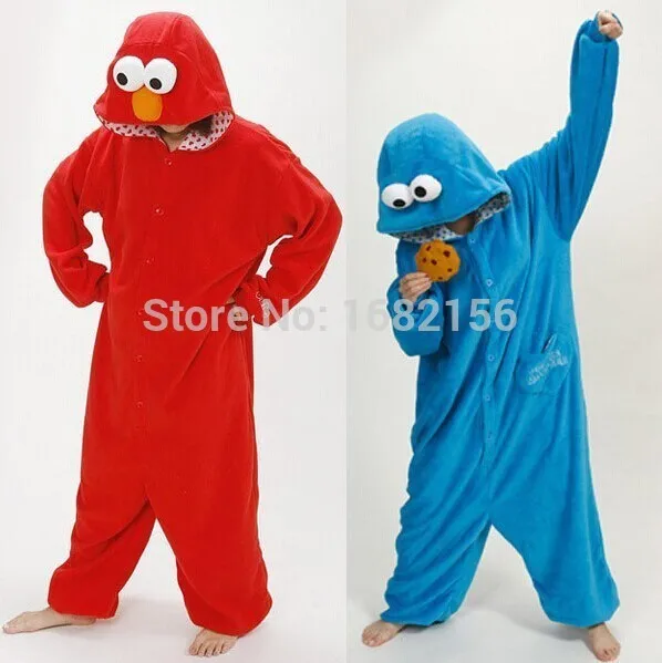Пижама Кигуруми для взрослых Фланелевая сна унисекс|cookie monster|monster pajamasmonster cookie |