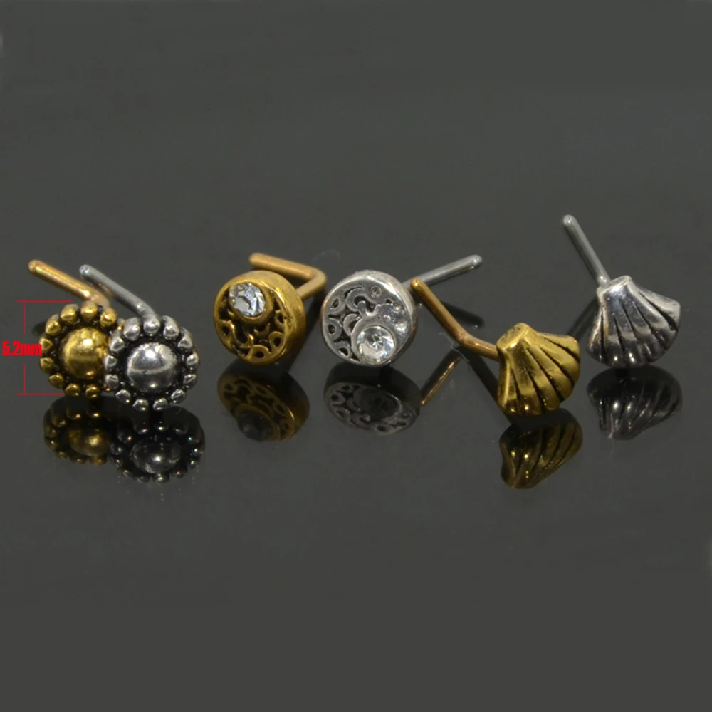 1 шт., L-образный фиксатор для носа, из нержавеющей стали кольцо-гвоздик в нос