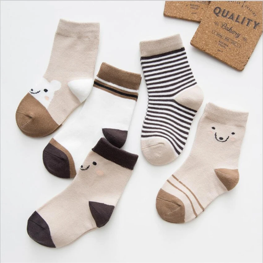 5 пары/компл. детские носки для новорожденных мальчиков и девочек с рисунком