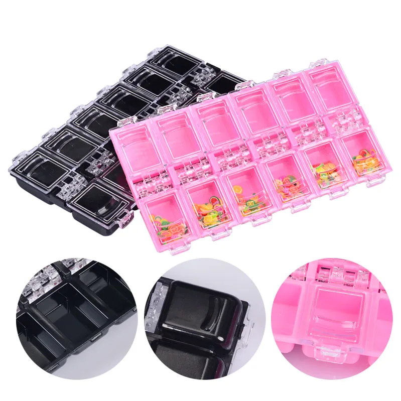 Контейнер для хранения искусственных ногтей с 12 отделениями|Многоразовые