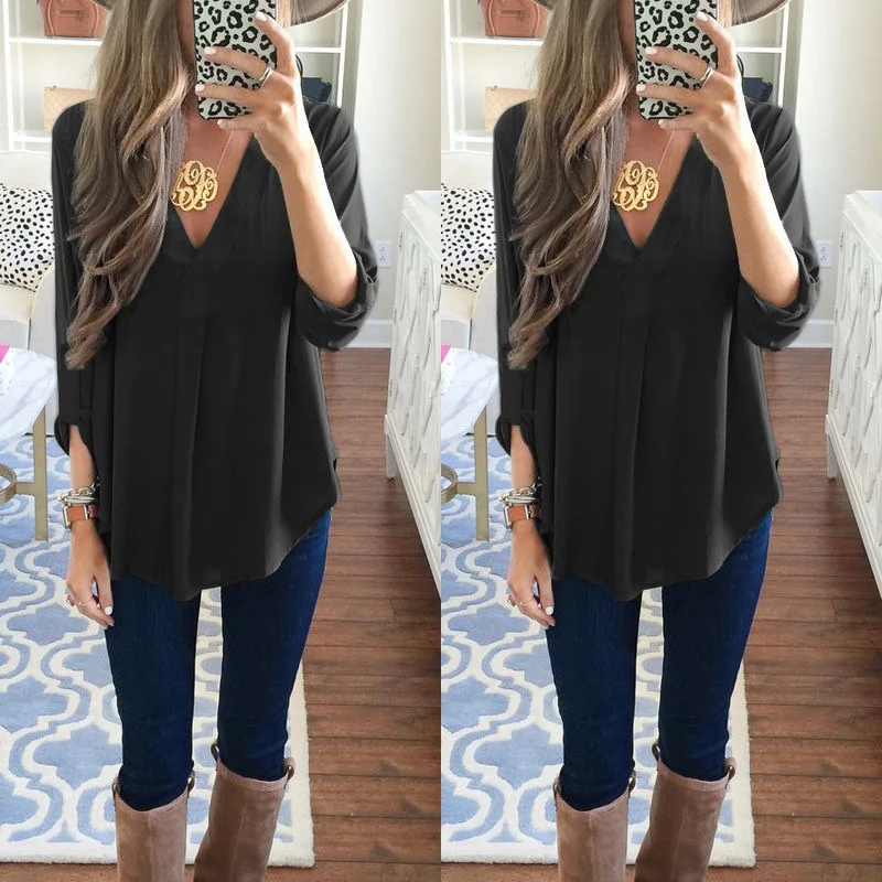 Горячая Распродажа для беременных v-образным вырезом шифоновая блузка летние