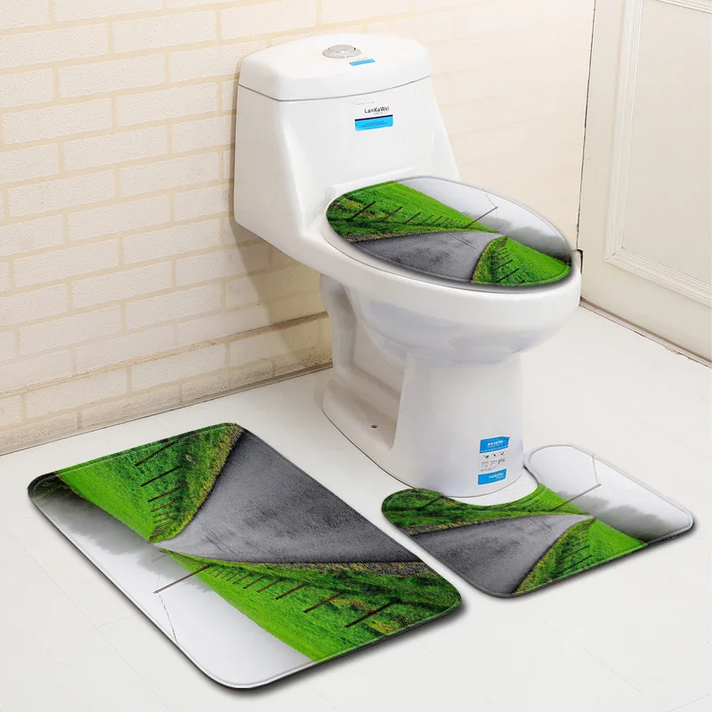 Современные коврики и для ванной с 3D принтом зеленый коврик нескользящий