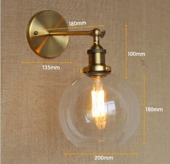 Настенный винтажный настенный светильник 60 Вт из латуни|vintage wall light|wall lightedison sconce |
