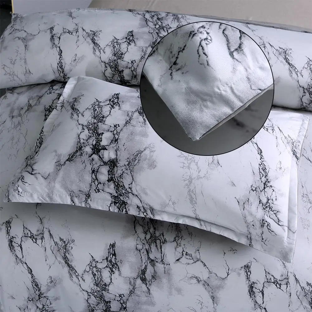 Modern Simple Marbled Printed Bedding Plain Three-piece Set without Sheet Set Marble Duvet Cover Bedding Set ropa de cama marmol