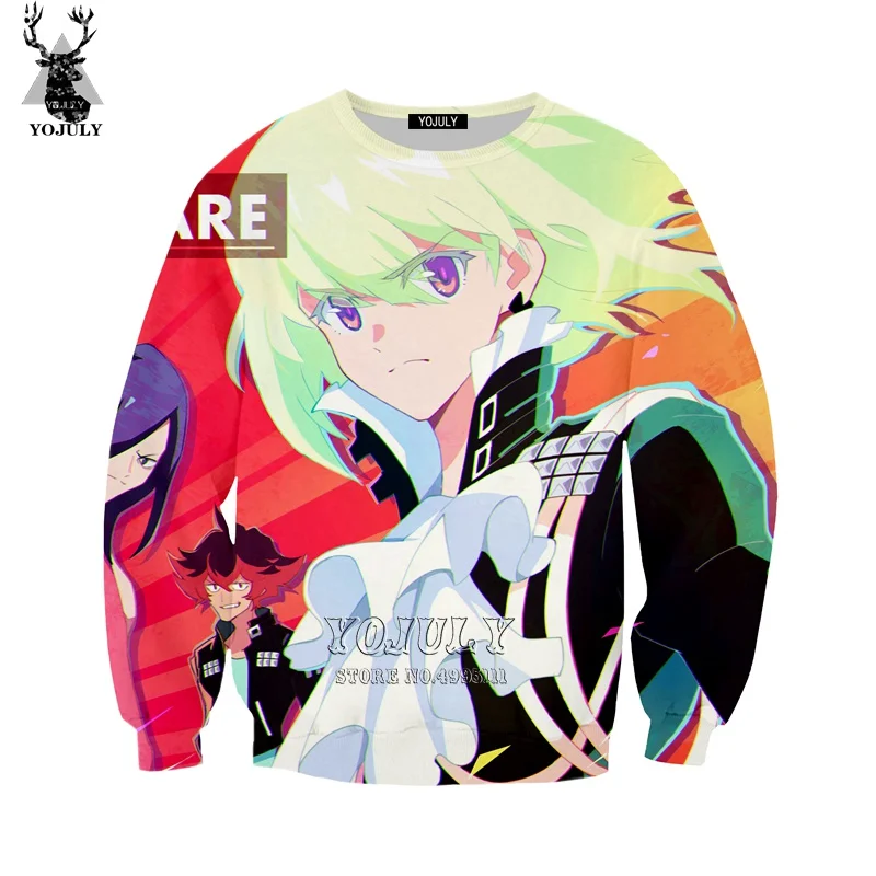 Yojuly 3d печати Для женщин Для мужчин аниме promare Толстовка Harajuku Осень толстовки Повседневное с круглым вырезом в стиле «хип-хоп» уличная A529