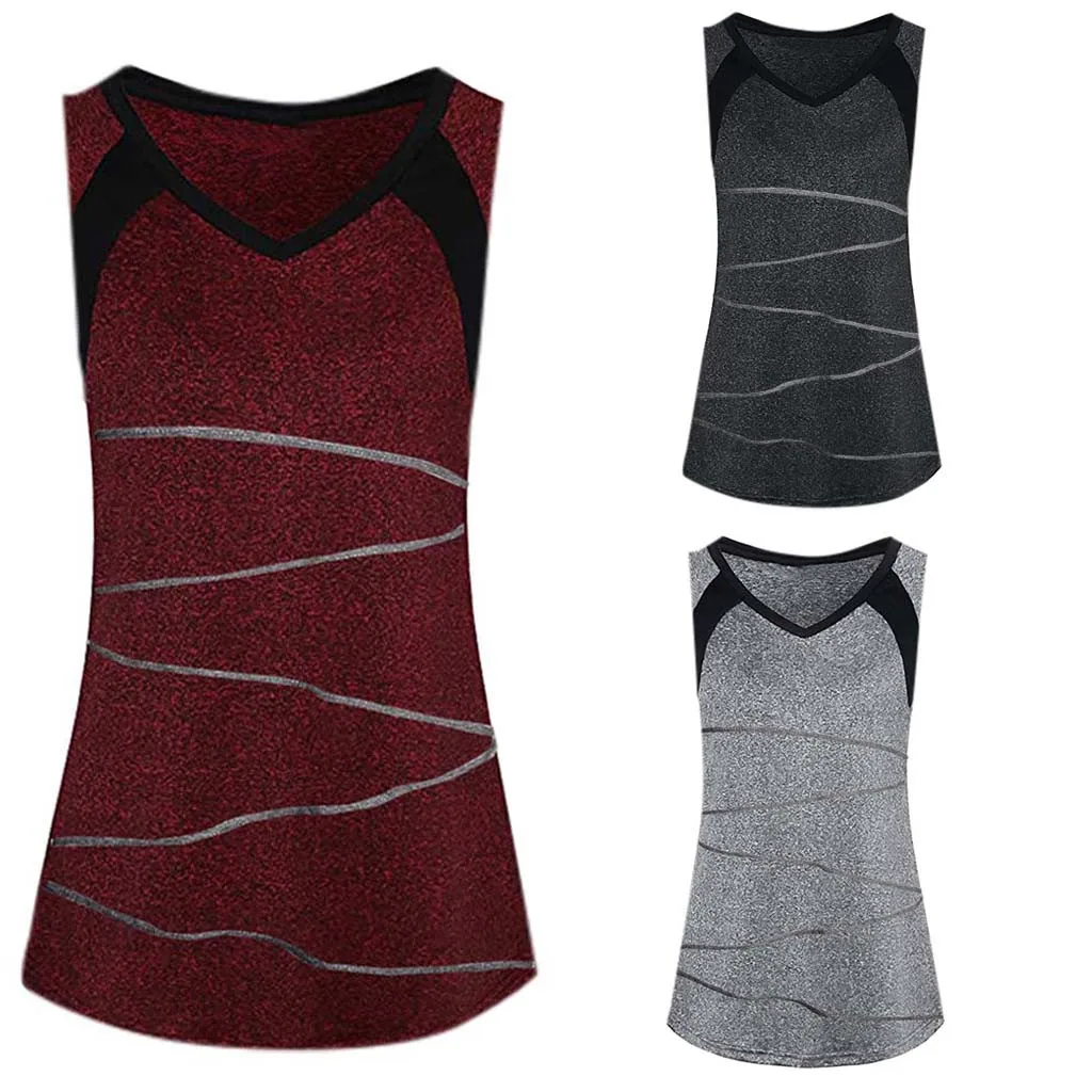 Женская майка без рукавов Blosue быстросохнущая в полоску Спортивная безрукавная