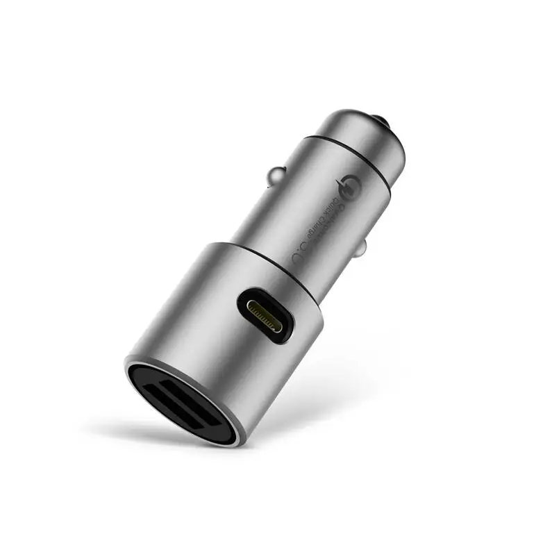 Max 36 Вт оригинальное автомобильное зарядное устройство Xiaomi QC3.0 X2 полностью металлическое двойное USB умное управление Быстрая зарядка 5 В = 3 А* 2 или 9 В = 2 А* 2 12 В = 1,5 А* 2
