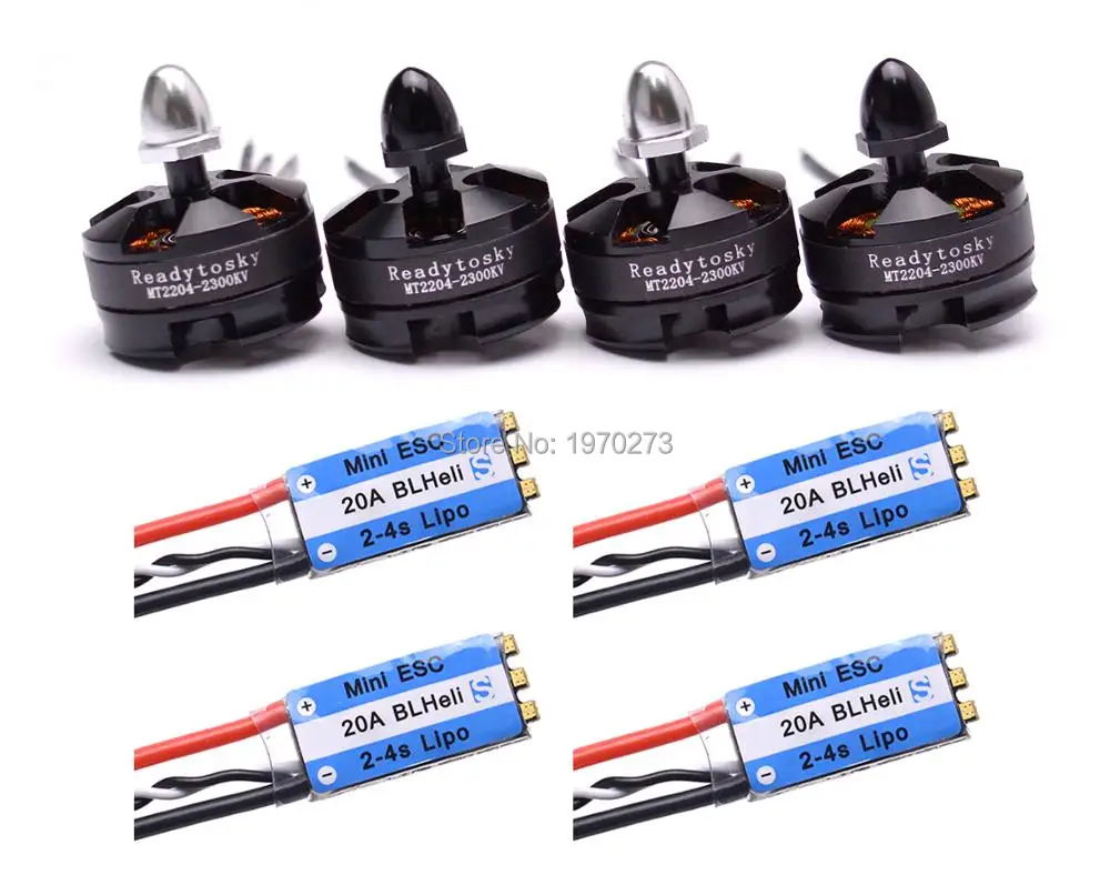 Бесщеточный мотор MT2204 2204 2300KV + Mini BLHeli S 20A 2 4S ESC OPTO для Wizard X220 X210 250 280 Quadcopter|2300kv brushless