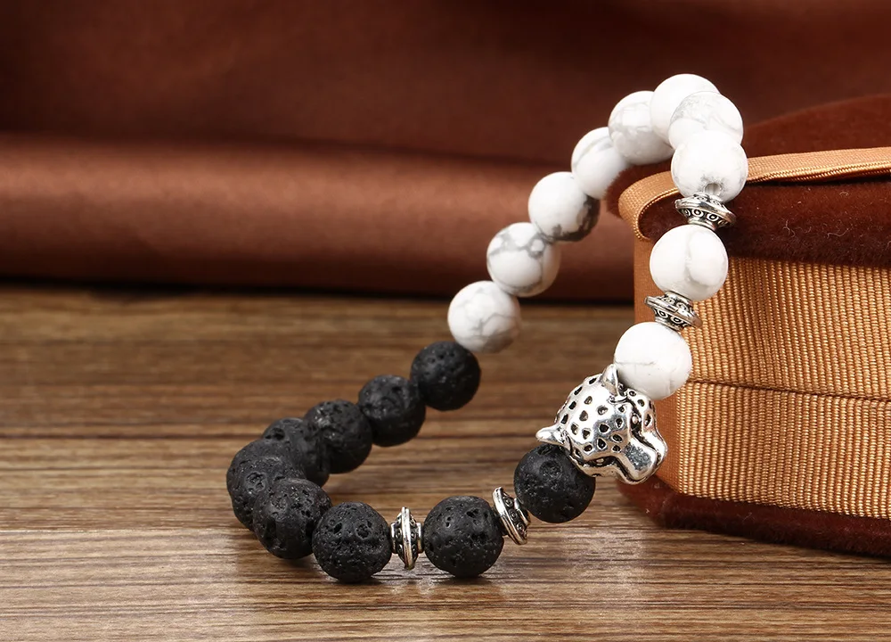 Новый модный браслет из натурального камня лавового с молитвенными бусинами