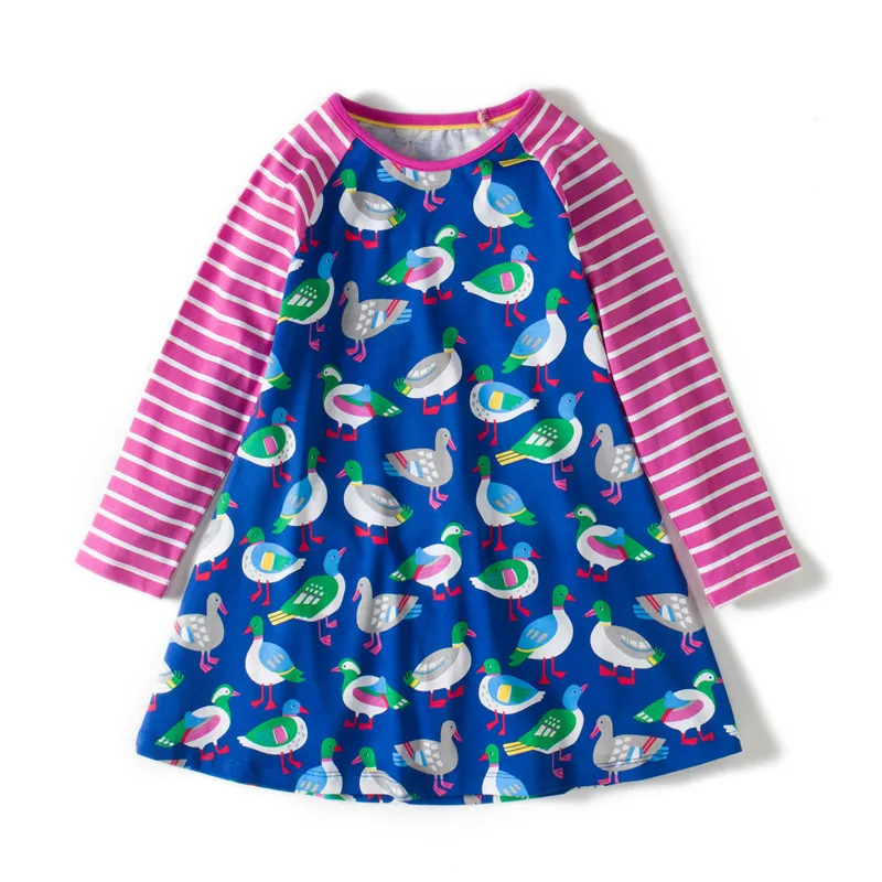 New Arrive cotton baby girls dresses all printed animals casual children clothes long sleeve girl cute | Детская одежда и обувь