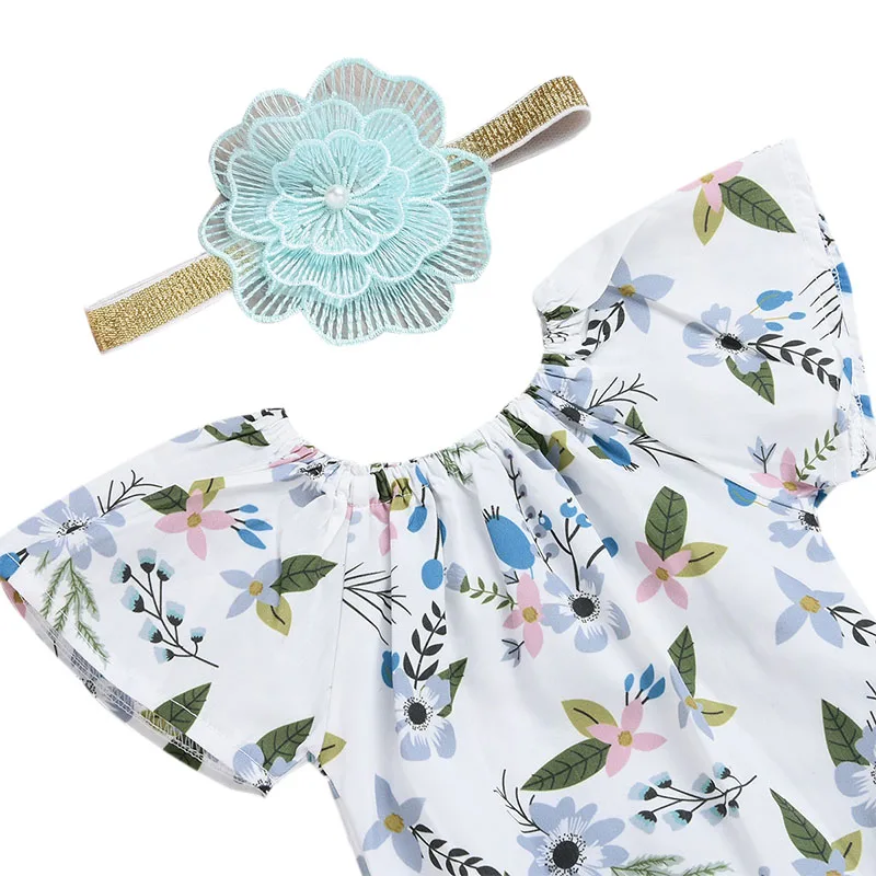 Комплект из 3 предметов для маленьких девочек с цветочным принтом короткими