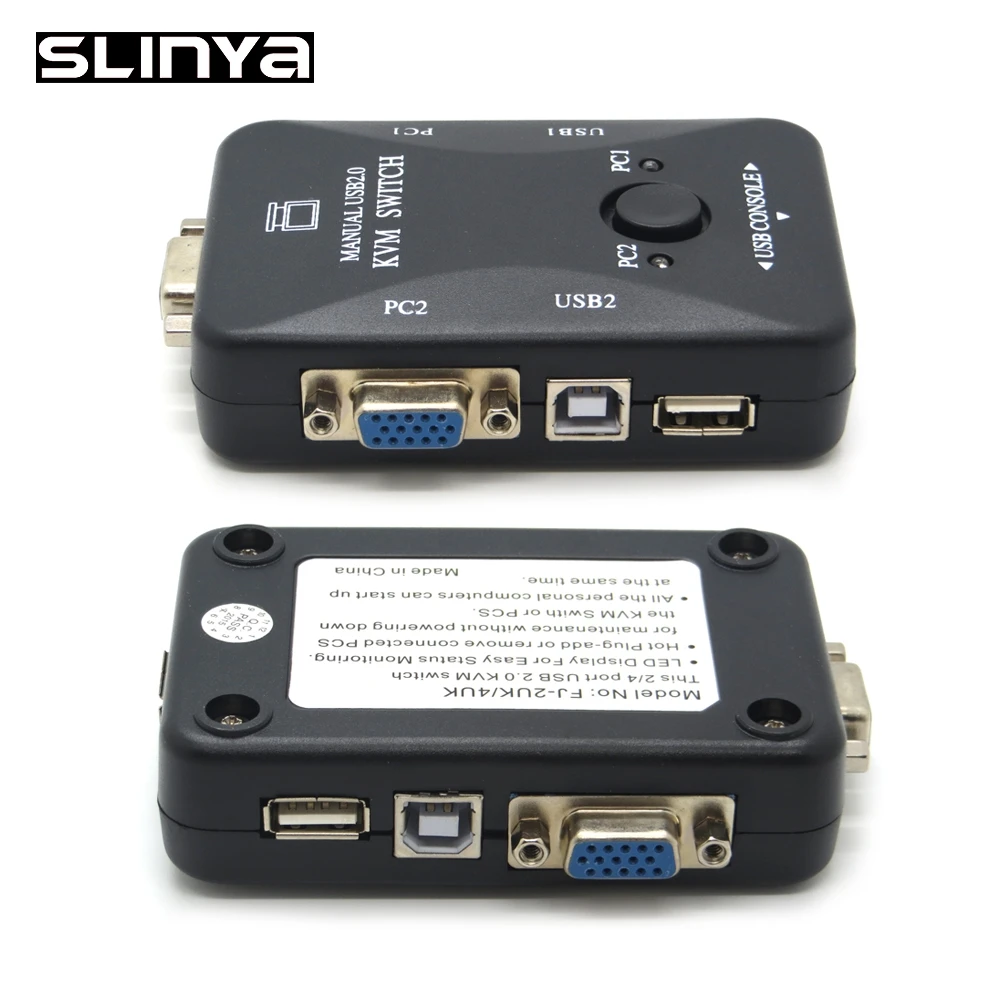 KVM переключатель с 2 портами USB коммутатор SVGA VGA для ПК клавиатуры мыши до 1920x1440|usb