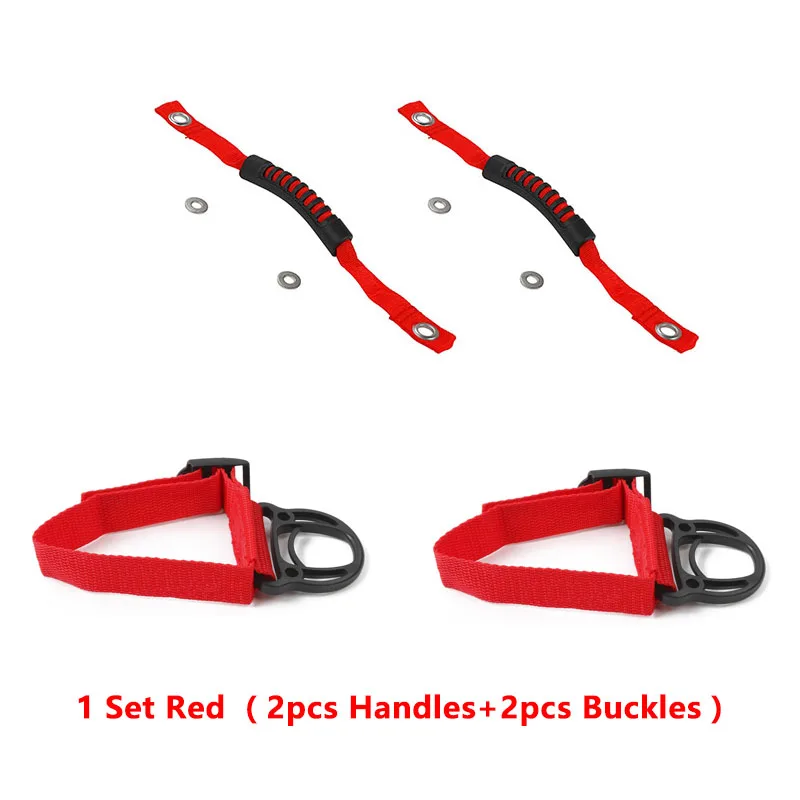 1 Set Red SHINEKA подлокотники универсальные 2 шт ручки с отверстием и уплотнительными прокладками для Jeep Wrangler jl jk tj 1997-+ аксессуары - Название цвета: 1 Set Red