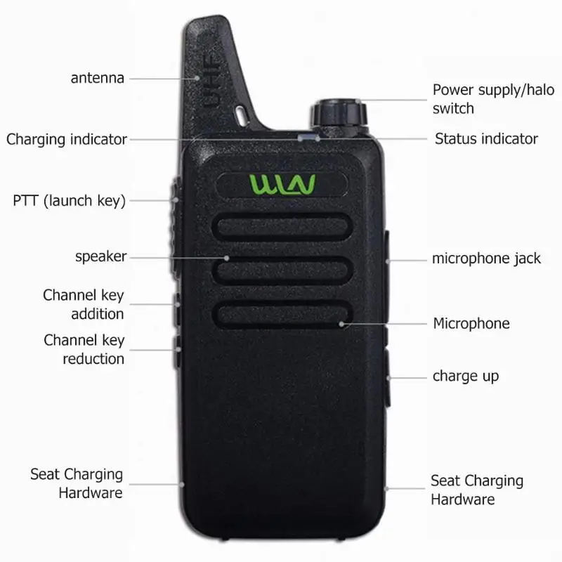 Портативная мини-рация WLN с USB 5 Вт портативная рация UHF двусторонней связью RT22 talki