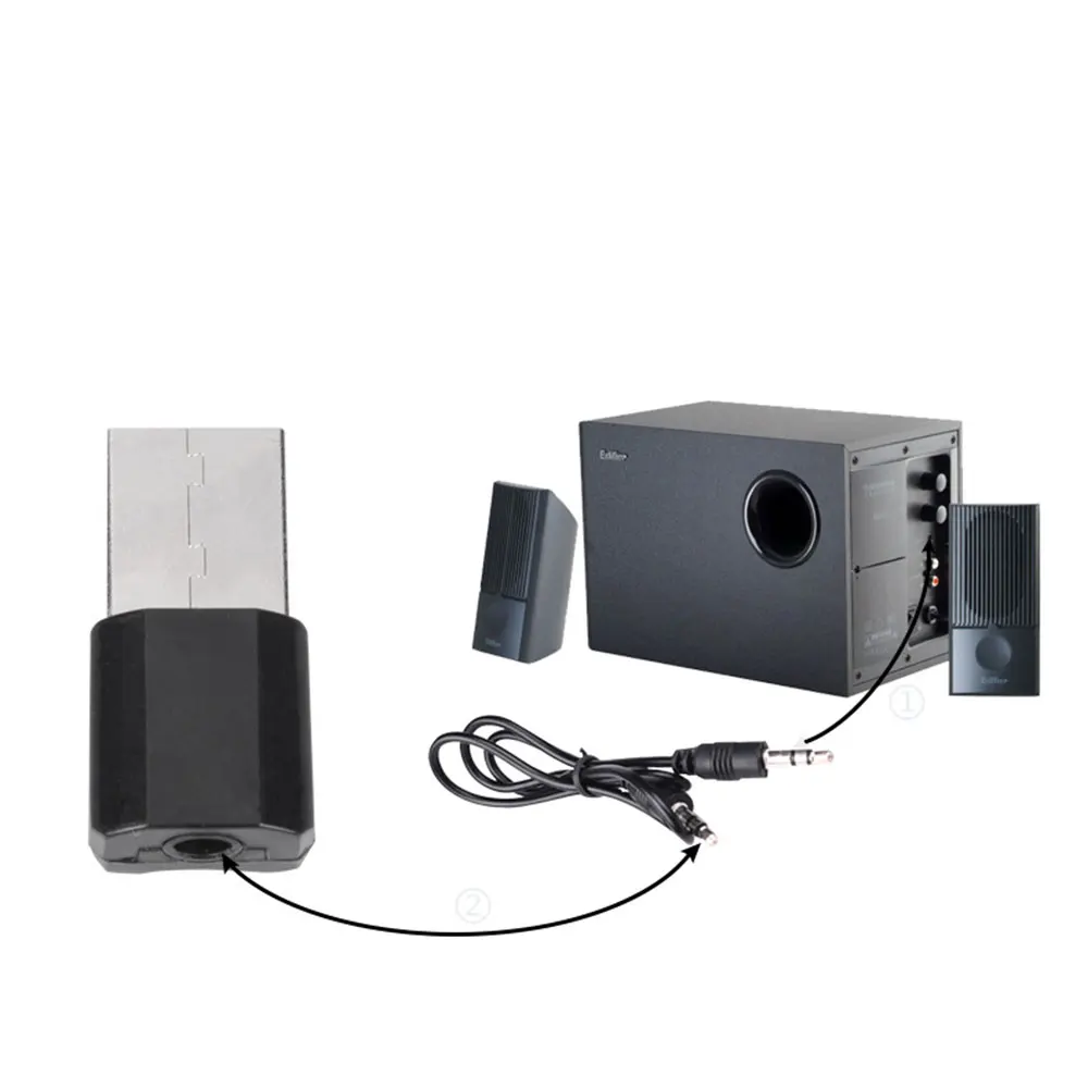 USB Wireless Bluetooth 3.5mm AUX Audio Sound Stereo Music Receiver Adapter | Электроника