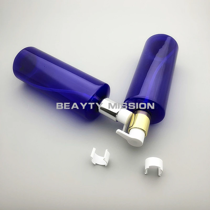 

BEAUTY MISSION 12 pcs/lot 500ml Blue Lotion Bottle Pump Large Size High-grade for Shower Gel Shampoo Plastic Empty Bottle