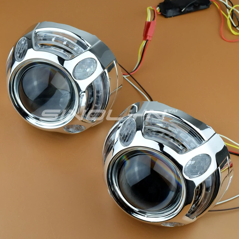 Sinolyn D2S 3,0 двухксеноновые линзы для фар с ангельскими глазами Q5 HID проектор светодиодный Halo Полный металлический комплект для H4 Автомобильные фары аксессуары