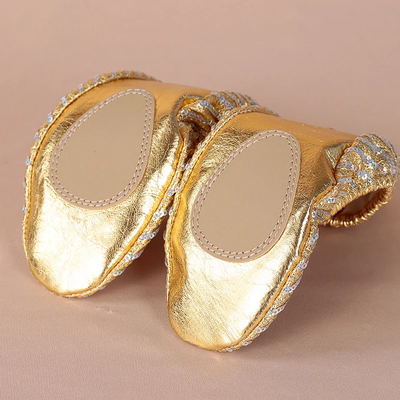 Оптовая продажа женские принадлежности для танца живота Золотые балетки из