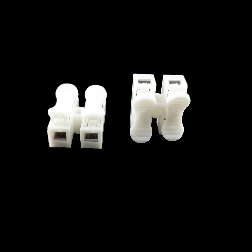 

30pcs/lot Spring Connector clamp Terminal Block 2Pin connect 2 led strips 0-250V wire no welding screws easy use 2 port VR