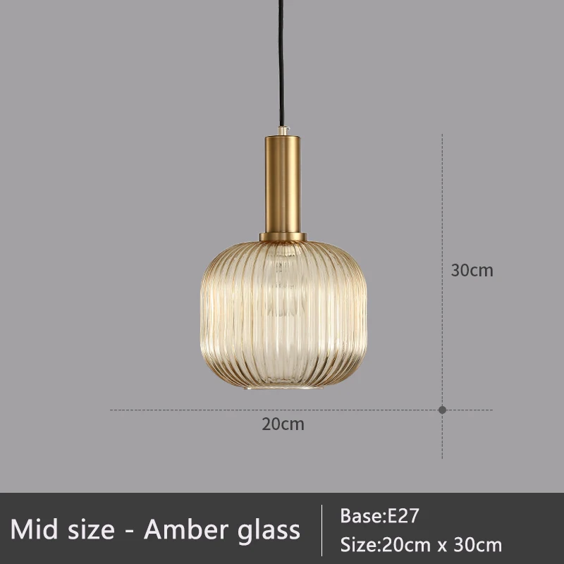 Mid size - Amber Подвесной светильник Эдисона для спальни и ресторана, простой подвесной светильник в скандинавском стиле, современный винтажный подвесной светильник из цветного стекла ZDD0014 - Цвет корпуса: Mid size - Amber